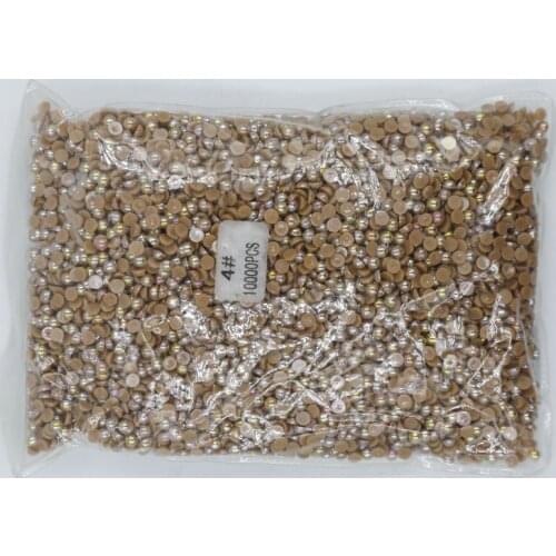 2mm,4mm,5mm,6mm,8mm,10mm,12mm Jelly Light Coffee AB Flat back ABS round Half Pearl beads, imitation plastic half pearl beads
