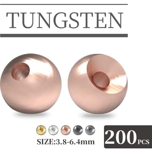 MUUNN 200150pcs 3.8-6.4mm Fly Tying Tungsten Beads Four Colors Fly Tying Material Fishing Accessory