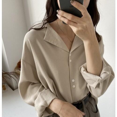 2020 Women Blouse Turn Down Collar Long Sleeve Womens Tops And Blouses Elegant OL Style Shirts Blusas Roupa Feminina Clothes
