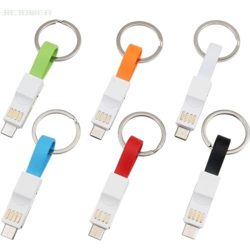 300pcs/lot 3 In 1 USB Cable Portable Magnetic Phone Charger Cables Type C Micro USB Mini Keychain for IPhone Xiaomi Huawei P30