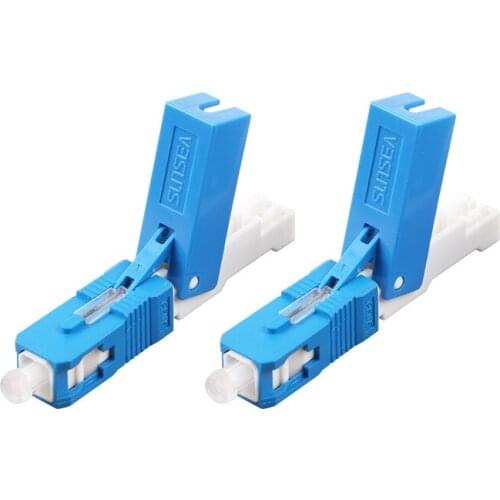 50PCS/Bag Good Quality SC UPC covered wire SC UPC quick connector FTTH Fiber Optic Fast Connector SC Connector Free shipping