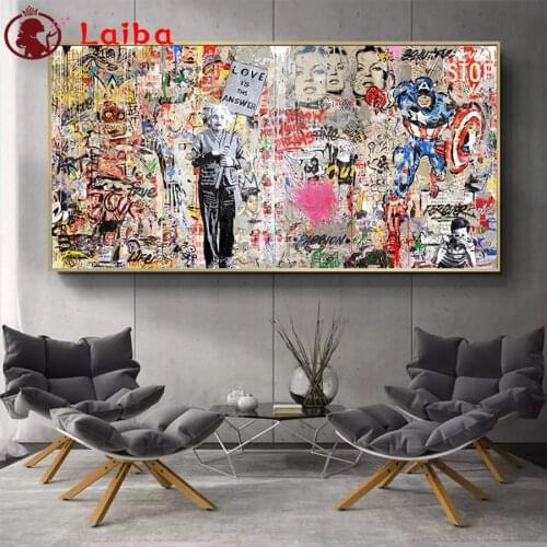 5d DIY diamond mosaic Abstract graffiti art For Living Room Home Decor diamond Painting embroidery mosaic full square round