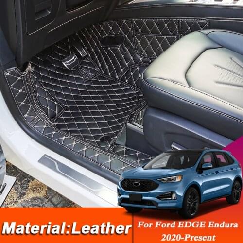 Car Styling Custom Foot Mat For Ford EDGE Endura 2020-Present LHD Leather Floor Protect Waterproof Pad Auto Internal Accessories