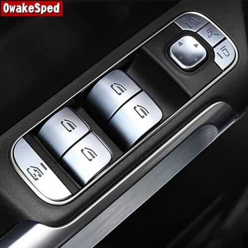 Car Styling Window Glass Lifting Buttons Sequins Decoration Cover Interior Trim For Mercedes Benz W167 X247 W247 W213 W205 W177
