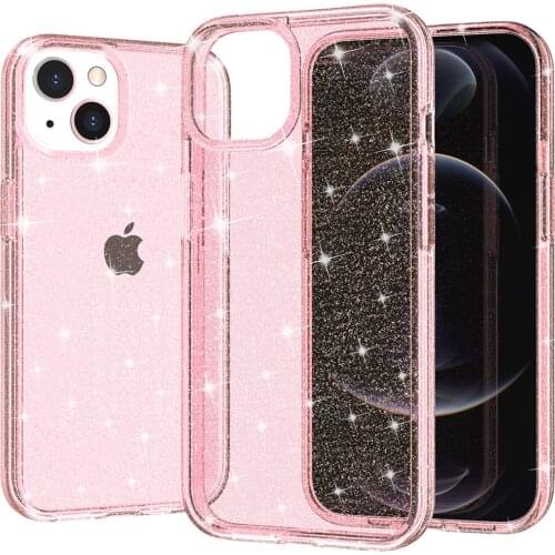 For iPhone 13 Case, iPhone 13 Pro Max case Crystal Clear Sparkly Glitter Shiny Slim Fit Drop Protection Rugged Shockproof Cover
