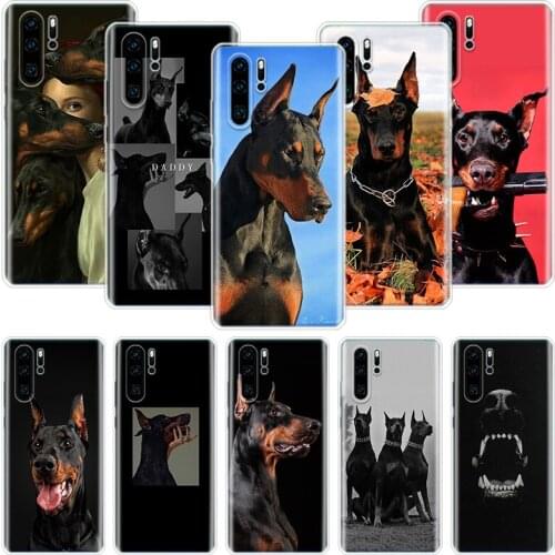 Black Dachshund Doberman Phone Case For Huawei Honor 10 9 20 9X 8A 8X 8S 7A 7X Lite Pro 10i 20i Y5 Y6 Y7 Y9 2019 Cover Coque