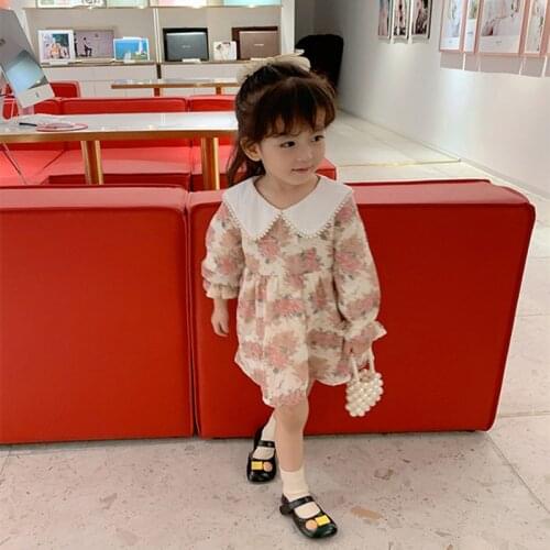 Girl Dress Kids Baby Clothes 2021 Lapel Spring Summer Toddler Outwear School Beach Party Uniform Dresses Cotton Children Clothin