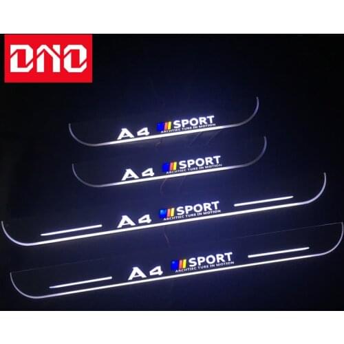 DNO Trim Pedal LED Car Light Door Sill Scuff Plate Pathway Dynamic Streamer Welcome Lamp For Audi A4 B8 B9 2008 - 2018 2019