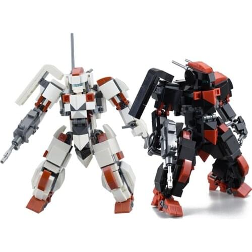 Fantasy Robots Building Blocks Toy 15cm Mech Warrior Action Figure Model Toys For Children Anime Soldier Assemble Bricks Dolls