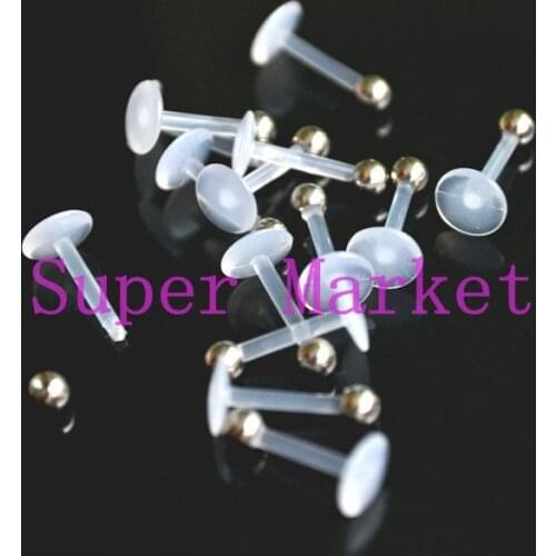 Flexi Labret Stud Lip Ring Stud Fashion Body Piercing UV Acrylic High Quality 16G 1.2*8*3mm 200pcs/lot
