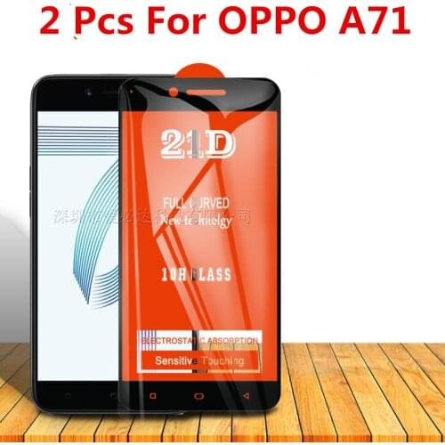 2 Pcs 21D Curved Tempered Glass For OPPO A71 Full Cover 11H Protective film Screen Protector For Oppo a71