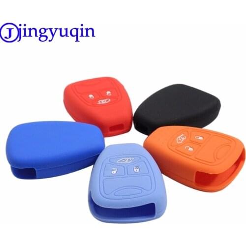 Jingyuqin 3 Buttons Silicone Key Cover For Jeep For Chrysler 200 300 Aspen PT Cruiser Sebring For Dodge Durango Avenger Charger