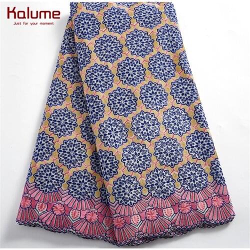 Kalume Design African Cotton Lace Fabric High Quality Flower Swiss Voile Embroidery Nigerian Lace Fabric For Sew Dress F2467