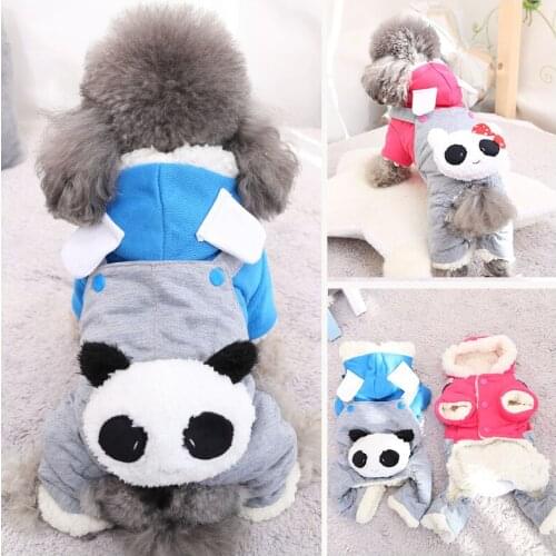 Cute Dog Jumpsuit Hoodie With Fur Autumn Winter Pet Clothes Four legs Warm Cute New Outfit Small Animal Cats Costumes Drop Ship
