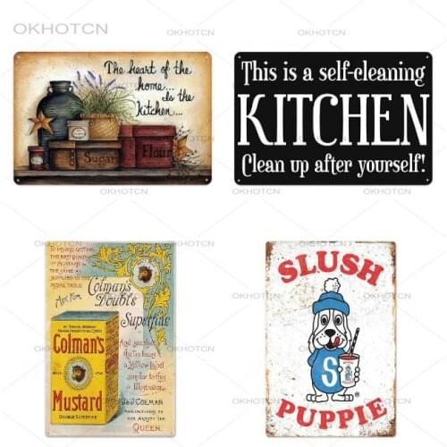 Sign Plaque Metal Vintage Tin Sign Retro Kitchen Signs House Home Dinning Room Wall Decor