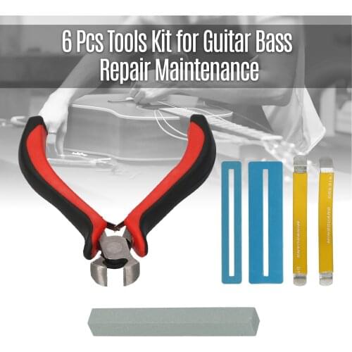 6Pcs Guitar Tools Kit Repair Maintenance Tool 2String Separators 2Fingerboard Protectors 1String Cutter Plier Guitar Accessories