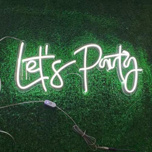 Lets party Neon Light Home decoration Happy Birthday soft led neon sign