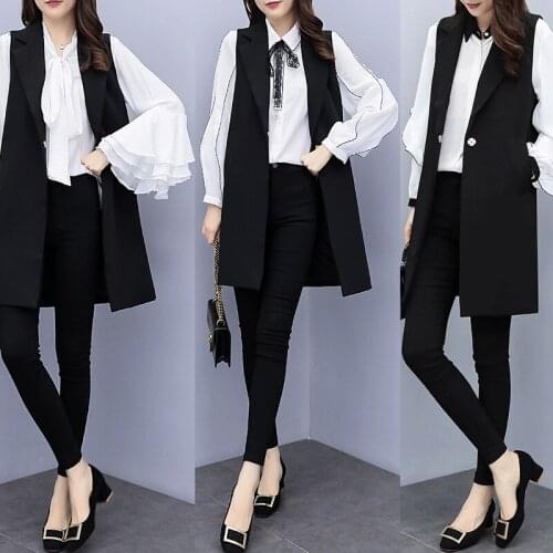 2019 new womens professional suit slim vest fashion shirt two-piece suit