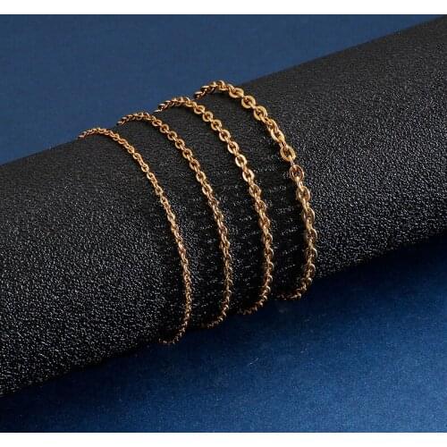 3mm Hollow Necklace O-shaped Personality Stainless Steel Chains Bracelet for Women Men Jewelry