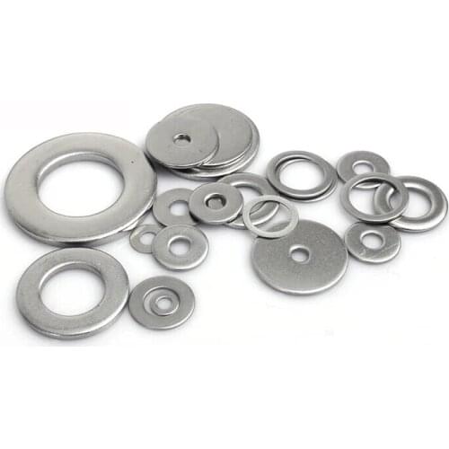 100pcs/lot M1.6 M2 M2.5 M3 M4 M5 M6 M8 GB97.1 Flat Washers Marine Grade Stainless Steel Washer For Metric Bolts & Screws