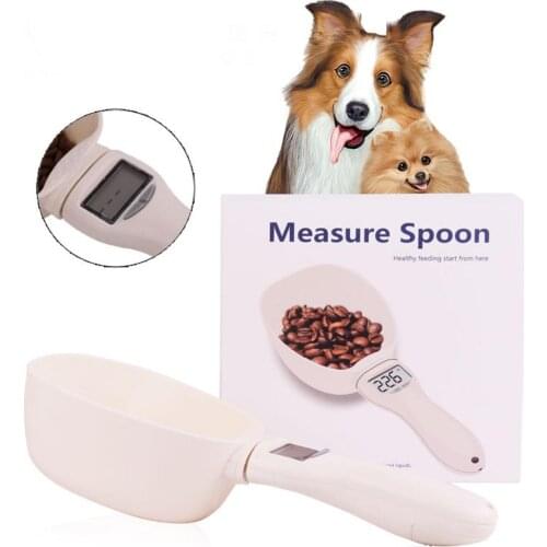 Pet Food Measuring Scoop Cup Portable Removeable Dog Food Digital Scale Spoon With LCD Display For Measuring Pets Food