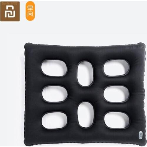 Portable Outdoor Travel Camping Pillow Compressible Inflatable Cushion Soft Neck Protective HeadRest Porous Inflatable Black 2.0