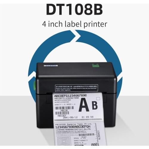 Vretti DT108B Shipping Label Barcode Printer 50 mm to 118 mm USB Port For Windows/Android/iOS For Express/Office Thermal Printer