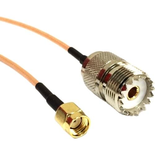 RP Reverse SMA Male (female pin) To UHF SO239 Female RG316 15cm 6" RF Pigtail Jumper Cable