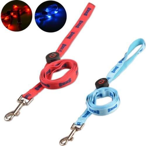 LED Luminous Pet Dog Leash Light Night Safety Walk Dog Leashes Leads 1.5M Accessories for Small Medium Dog Chiens Traction Rope