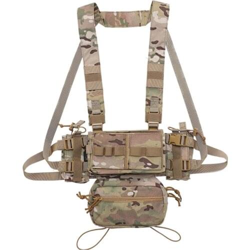MK3 Chest Rig Bag Tactical Military Radio Harness Front Pouch Vest Bag Holster Functional Two Way Radio Waist Pouch Adjustable