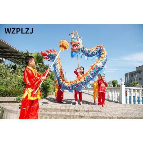 5.5m Dragon dance Costume 6 Kids Children Play Colorful Traditional Party Toys Props Ornamen Folk parad smart stage mascot