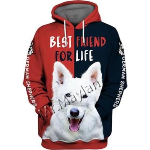 Unisex 3D German Shepherd Graphic Hoodie Harajuku Hoodie Alt Clothing Animal Crossing Streetwear Oversized Hoodie Pullover QW-20