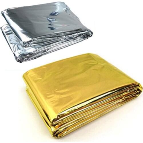 Outdoor Thermal Dry Emergent Blanket Survive Hypothermia Rescue First Aid Kit Camp Keep Foil Mylar Lifesave Warm Heat Bushcraft