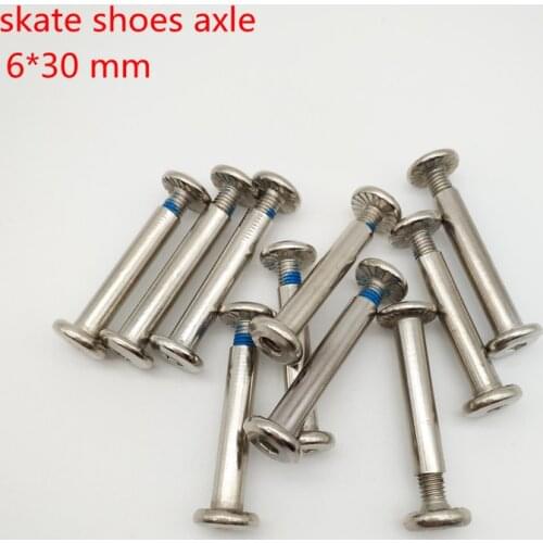 Inline skate axle roller skate parts skate screw scooter axle 6x30 mm 10 pcs / lot