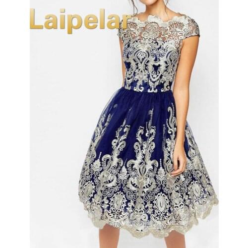 Laipelar Women Lace Prom Floral Formal Dress Summer Party Ball Gown Dresses Elegant Embroidery Women Party Dress Vintage Dress