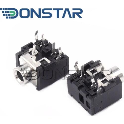 10Pcs/Lot PJ306 PJ-306 3.5mm 3.5 mm Female Audio Connector 5 Pin DIP Stereo Headphone Jack Female plug