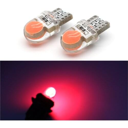 50Pcs Auto T10 Red LED W5W 194 168 COB Silica Car Super Bright Turn Side License Plate Light Lamp Bulb DC 12V
