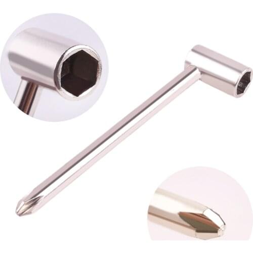 7mm Truss Rod Wrench with Screwdriver Neck Wrench Silver Metal Tool Adjustable For PRS Electric Guitar