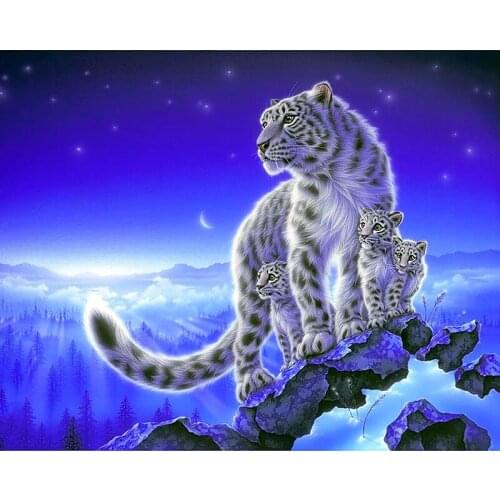 Full square drill diamond embroidery tiger family 5d diy diamond painting Cross Stitch Rhinestone mosaic decoration MX