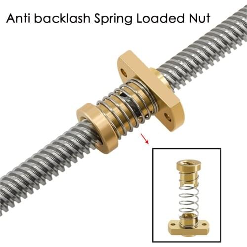 Anti - back lash TR8 lead screw brass nut for upgrade Ender 3 CR-10/Tornado and clone 3D printer anti backlash Spring Loaded Nut