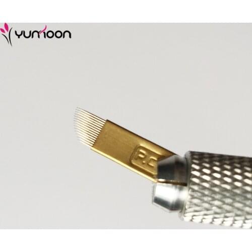 Free Shipping 100Pcs /Lot PCD 14Pins Eyebrow Manual Pen Tattoo Needle For Permanent Makeup