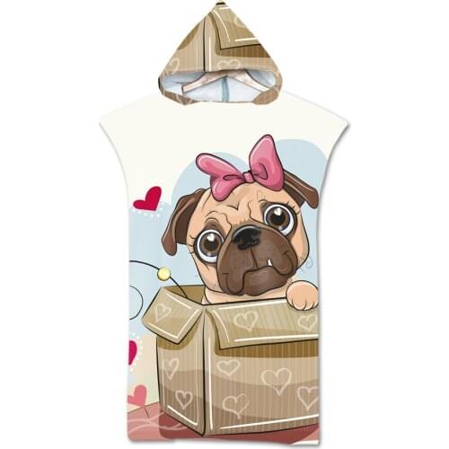 Free shipping Gift Animals Dog Cat Leopard Deer Butterfly Pattern Large Hooded Pool Swim Surf Spa Bath Beach Poncho Towel