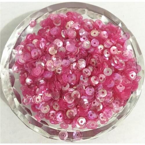 50g(10000pcs) 4mm Brilliant Transparent Fuchsia CUP round loose sequins Paillette sewing Wedding craft good quality