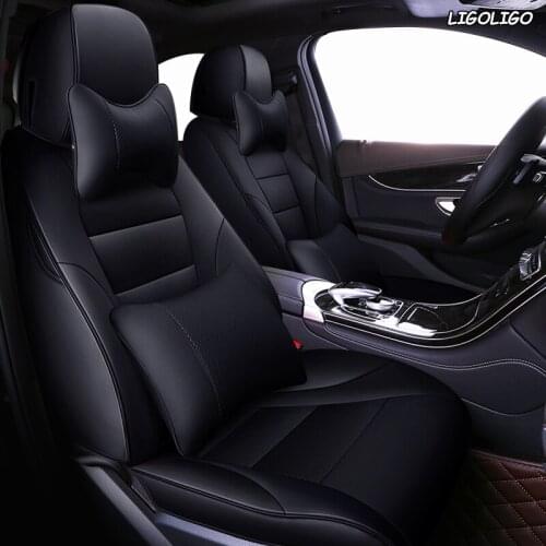LIGOLIGO Custom Leather car seat covers For Hyundai Veloster LAFESTA Coupe Azera Grand SantaFe Veracruz Equus Rohens car seats