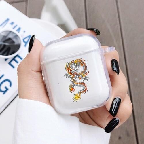 Vintage Chinese Dragon Earphone Case for Airpods 1 2 Wireless Bluetooth Earphone Cover Fashion Animal Soft Charging Box Cover