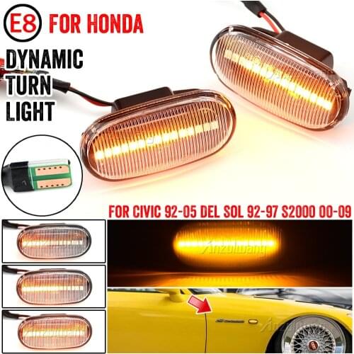 Dynamic Side Marker Indicator Turn Signal Light Sequential Blinker For HONDA Prelude CRX S2000 Integra Fit Del Sol Acura Civic