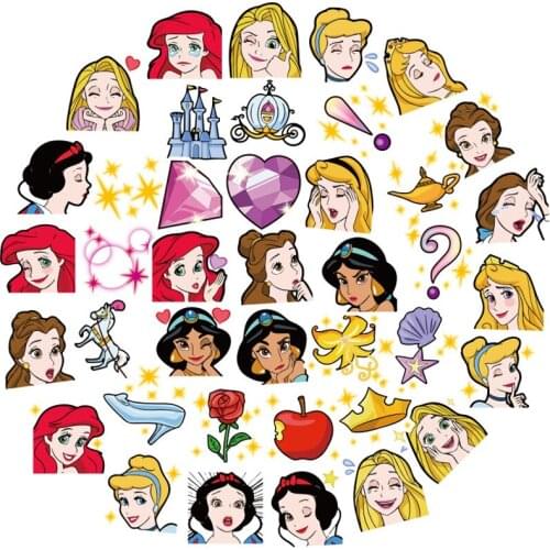 Disney 40pcs princess sticker children cartoon stationery mobile phone water cup suitcase waterproof hand account sticker set
