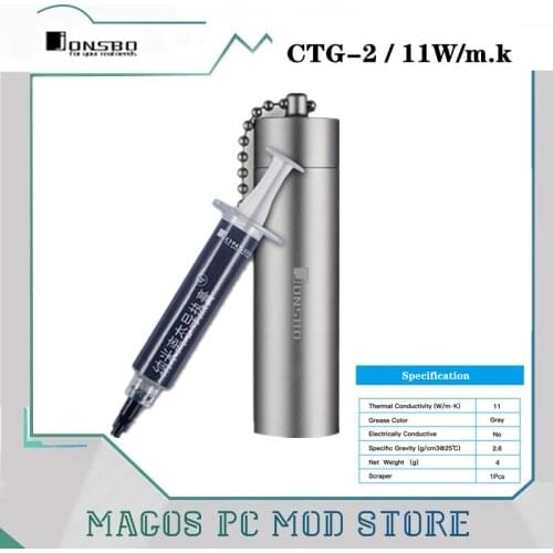 Jonsbo CTG-2,11W/m.k 4g Gray Syringe Nano Thermal Conductive Paste,PC Motherboard CPU GPU Heat Sink Thermal Grease Compound