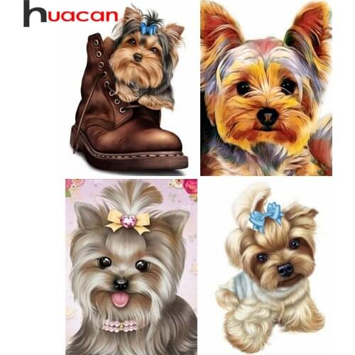 Huacan DIY Full Square Diamond Painting Dog Animal Diamond Embroidery Sale Rhinestone Picture 5d Diamond Mosaic DropShip