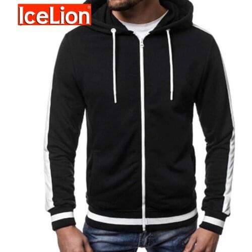 IceLion 2021 Sweatshirts Men Fashion Brand Hoodies Buttons Solid Color Hip Hop Mens Cotton Sportswears Male Hooded Pullovers
